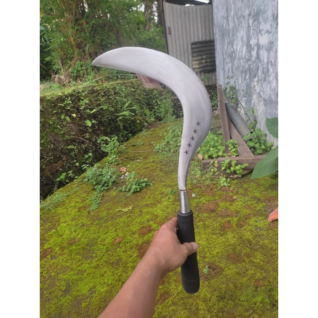 sabit cap bintang 5 untuk rumput jagung tebu ranting lengkap sama sarungnya baja per