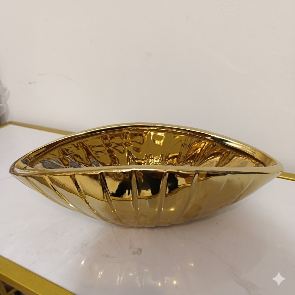 Pot Tanam Keramik Gold Keramik emas