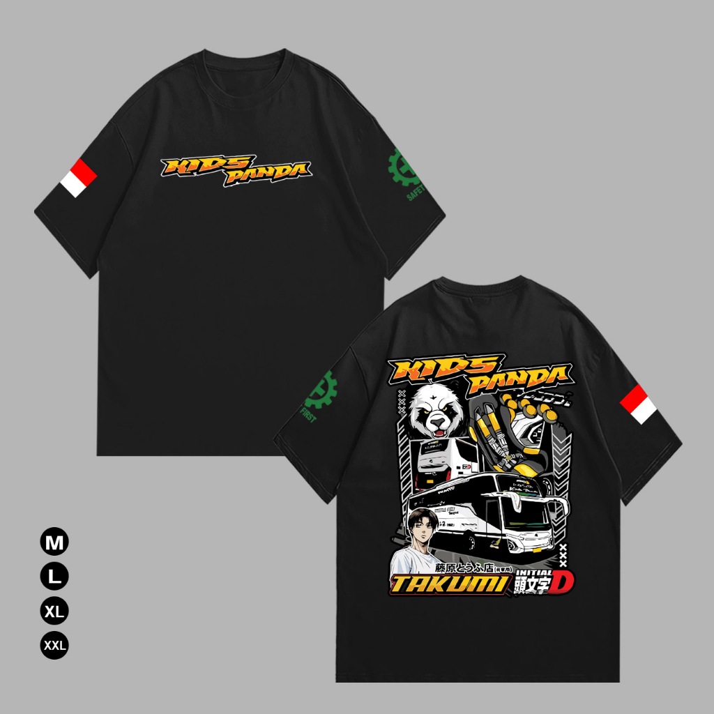 kaos anak bus panda/baju anak bus kings panda/mobil bus Baju Atasan Anak Laki laki / Perempuan