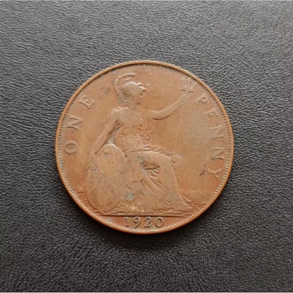 Koin UK Inggris 1 Penny Koleksi Coin Asing Antik Lama Kuno Jadul Langka Luar Negeri Mancanegara
