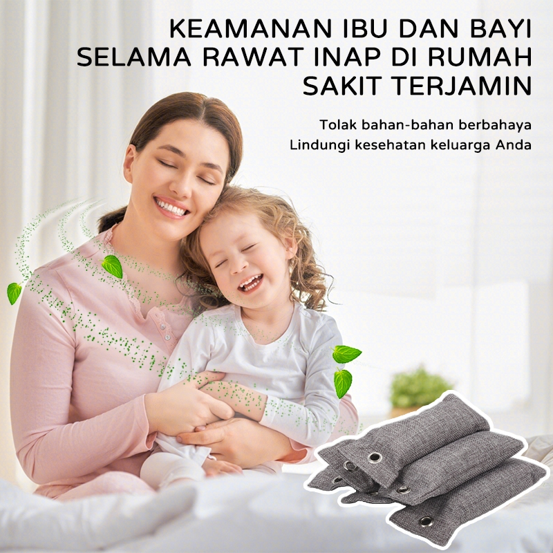 Arang Bambu Aktif Penghilang Bau Set 6PCS Penyerap Lembap & Formaldehida