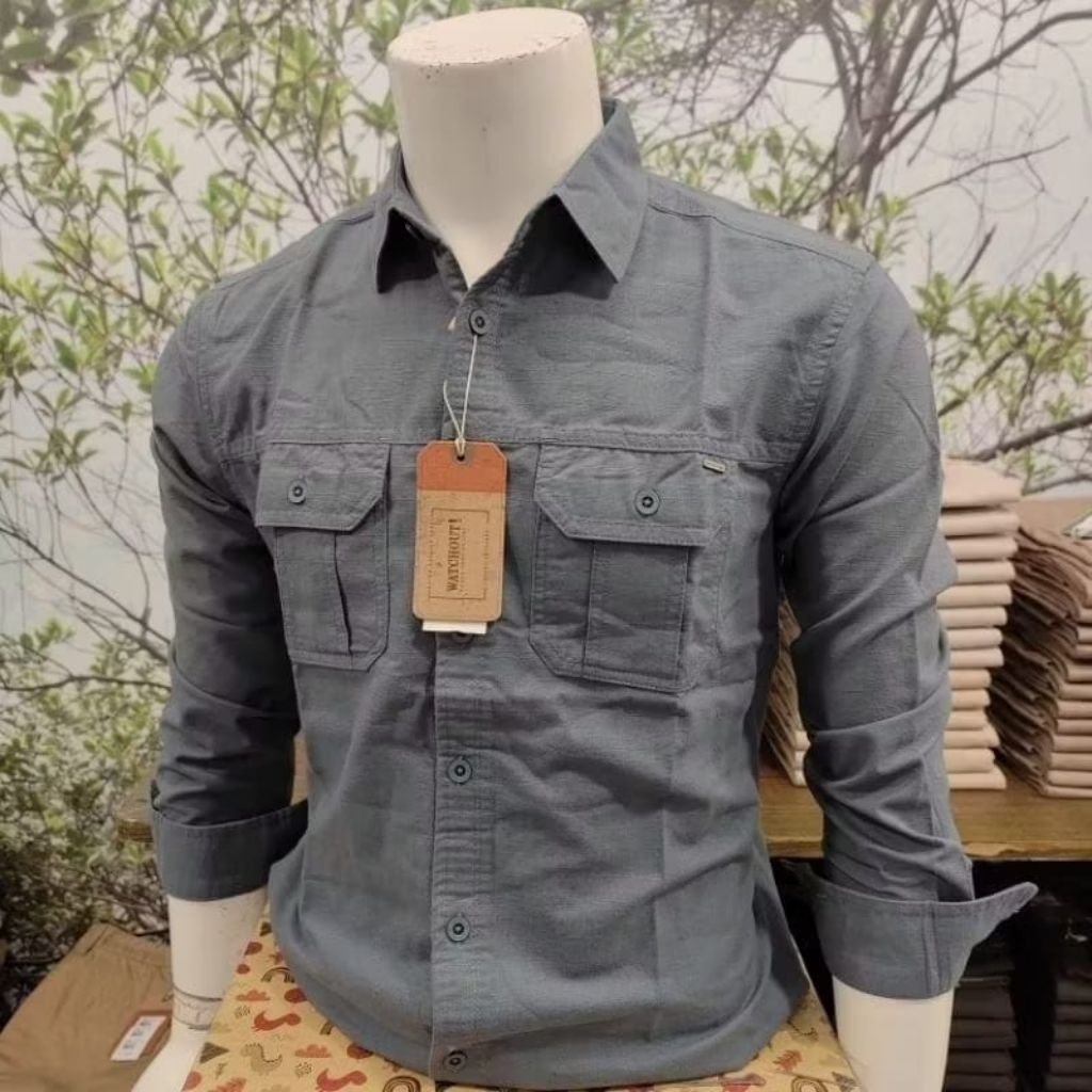 WATCHOUT ORIGINAL KEMEJA OUTDOOR PRIA LENGAN PANJANG REGULAR 006 PREMIUM NAVY