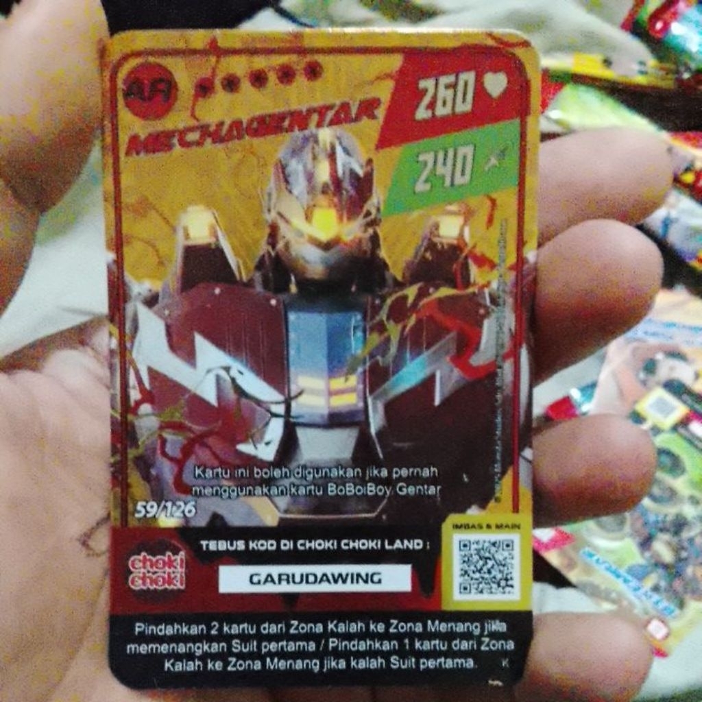 Monsta Galaxy Card Ar Mecha Gentar Choki Choki Boboiboy kode Kgp Mulus