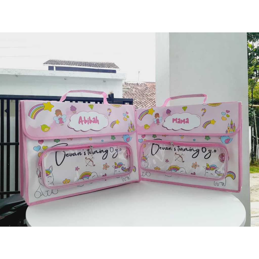 Kaloona.Shop Souvenir Ulang Tahun Folder Bag Map Custom Nama Anak