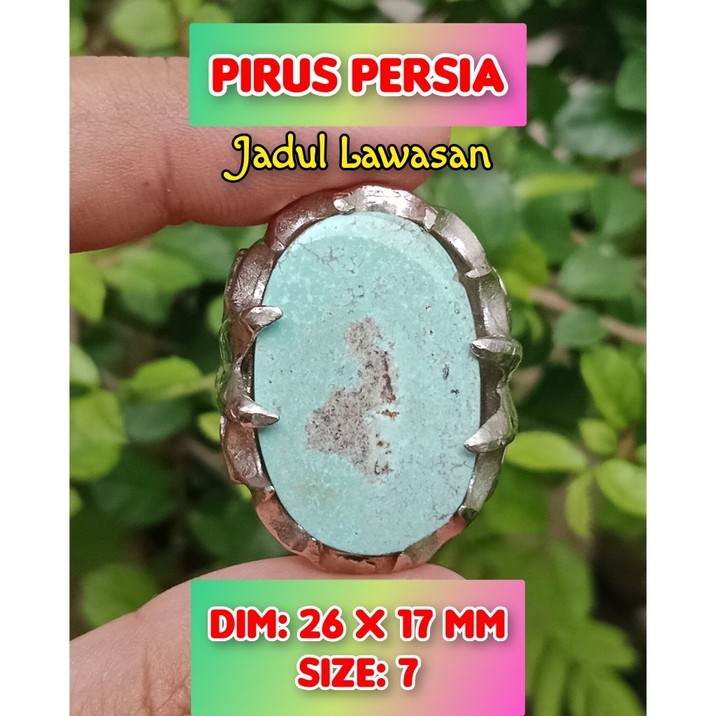 pirus Persia cincin batu akik asli pirus Persia siap pakai.45