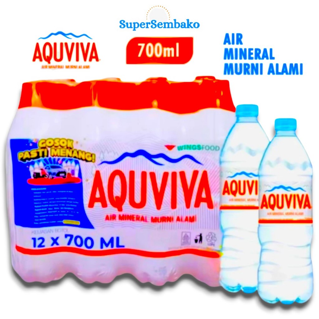 Air Mineral Aquviva Murni Alami Botol Sedang 700ml 1 Dus Karton Krat Isi 12 Botol Instant Depok