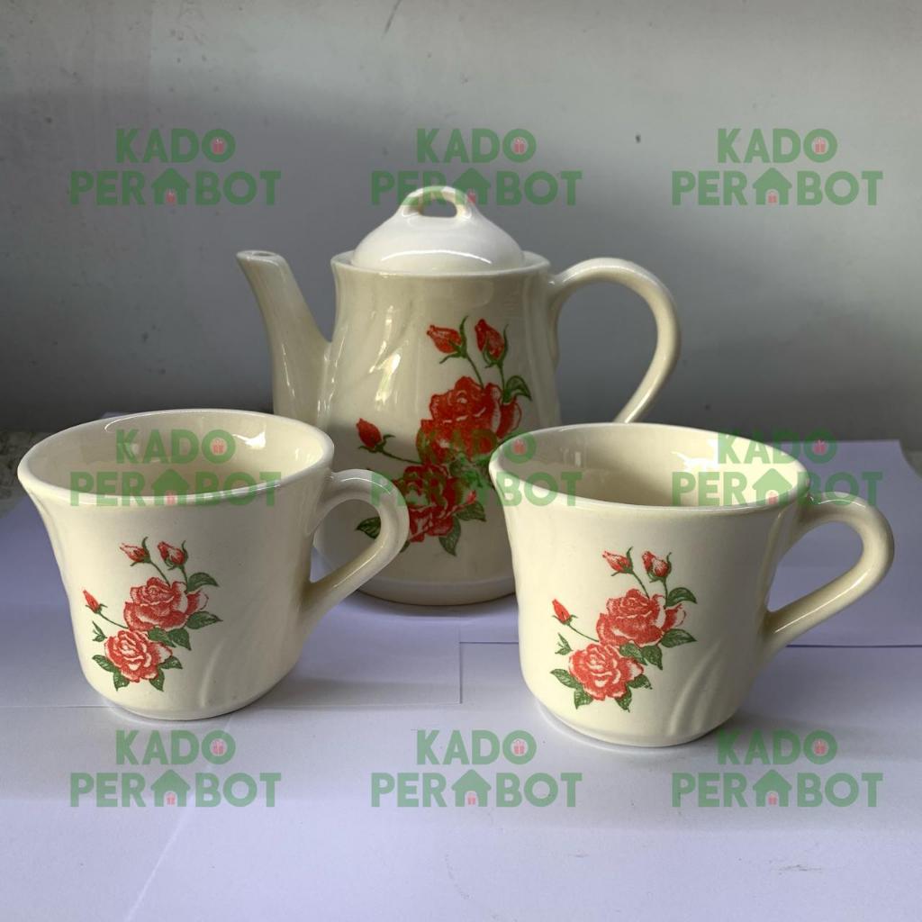 kanset Mini Napoleon-Teaset Mini Keramik-Teko Set Cangkir Mini-Cangkir Kopi