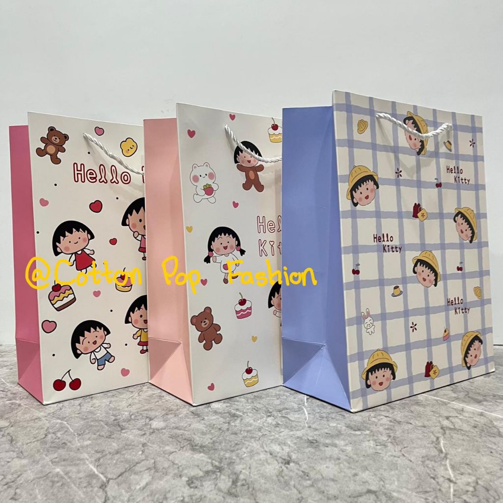 Paper Bag Chibi Maruko Chan X Hello Kitty Tas Kado