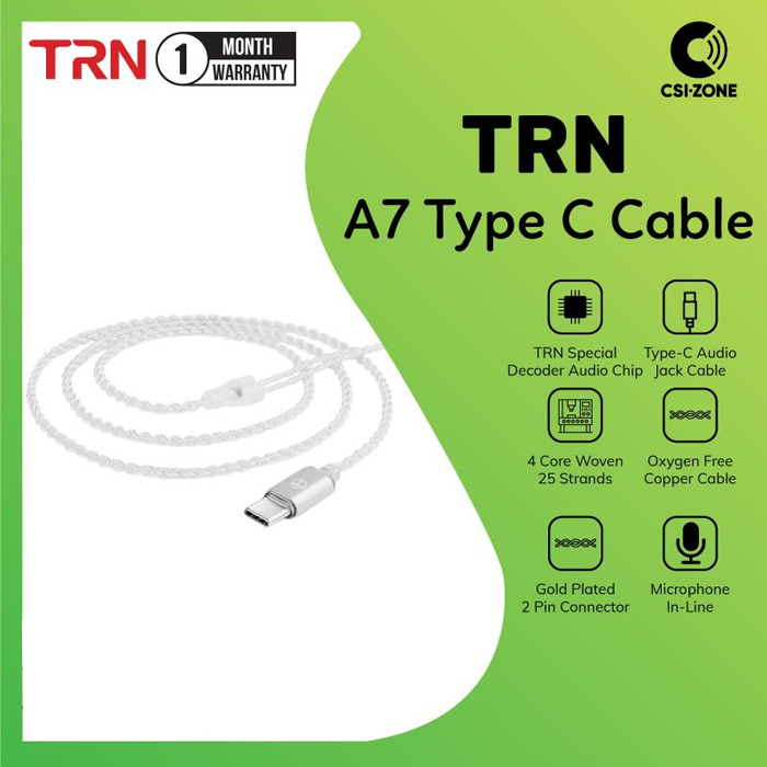 TRN A7 / A7 TC / A7-TC SPC Upgrade Cable With Type C and Microphone