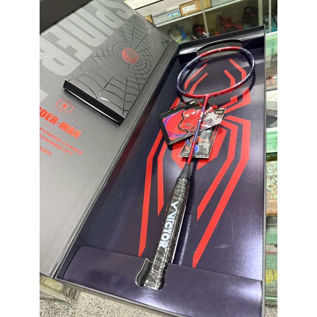 LIMITED VICTOR SPIDER-MAN Badminton Racket / Raket Badminton VICTOR SPIDERMAN GB D BOX Original