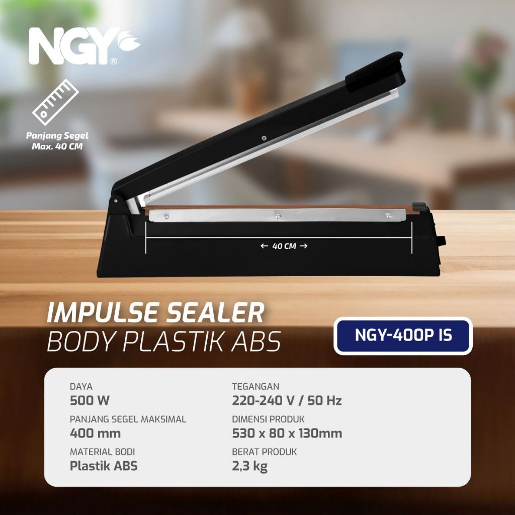 NGY/Mesin Sealer Plastik 40Cm / Impulse Sealer  40Cm/Pres Plastik
