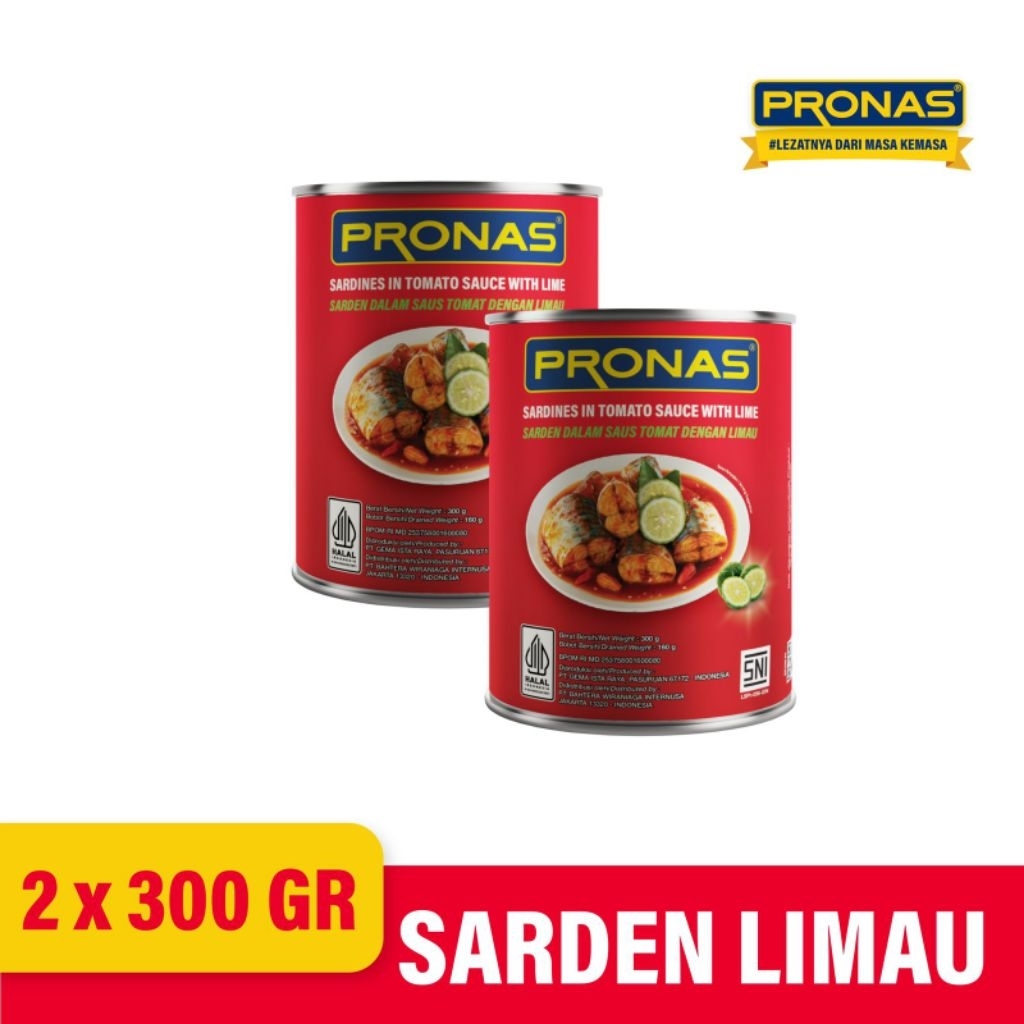 Sarden Pronas Tomat Limau 300g x 24 pcs Dus / Pronas sarden tomat limau 24 x 300g Dus / Pronas sarde