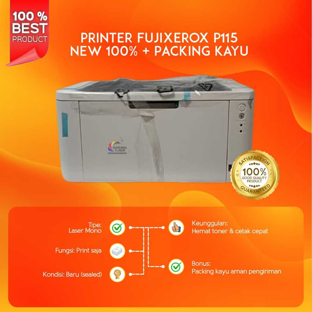 Printer second Fuji Xerox DocuPrint P115 w Wireless Monochrome Printer Laser siap pakai