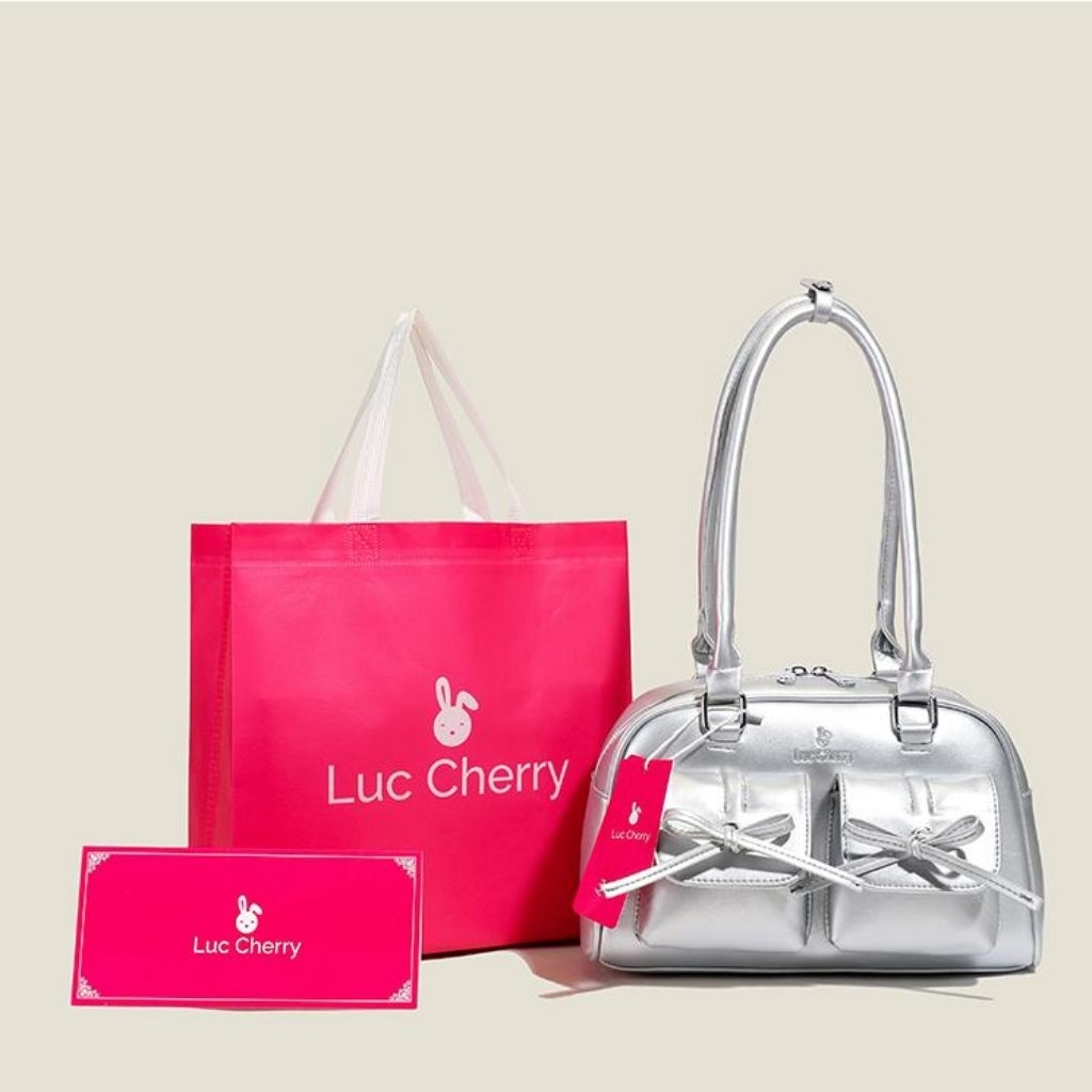 BQJ1024 /  LC 1024TAS SLINGBAG KEKINIAN SILVER CANTIK FREE PAPERBAG PINK TAS WANITA
