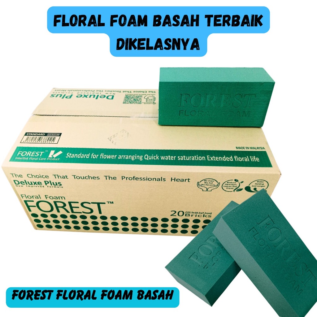 Floral Foam Basah Forest Per - Kardus ( Isi 20 buah )