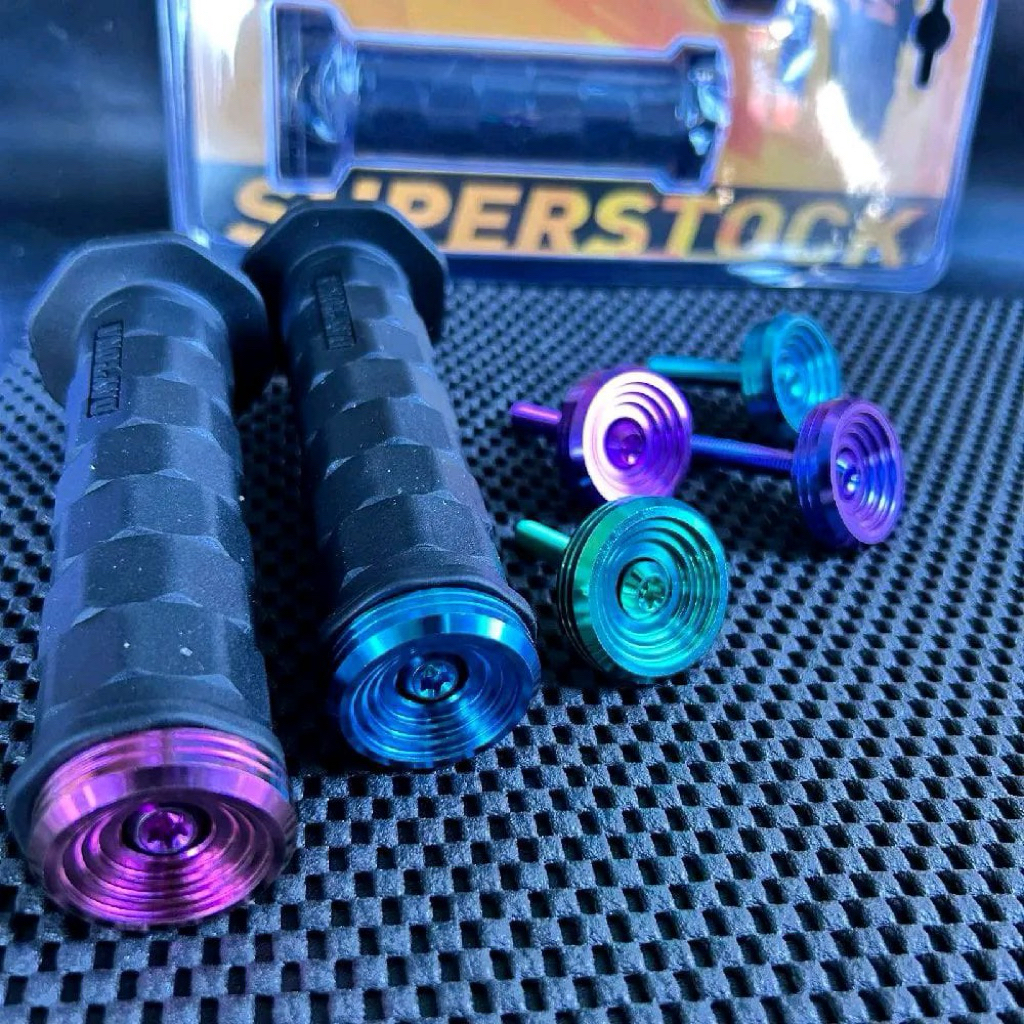 Paket Hedon jalu stang spiral titanium grade 5 + handgrip Daytona Original 100% Universal Motor Beat