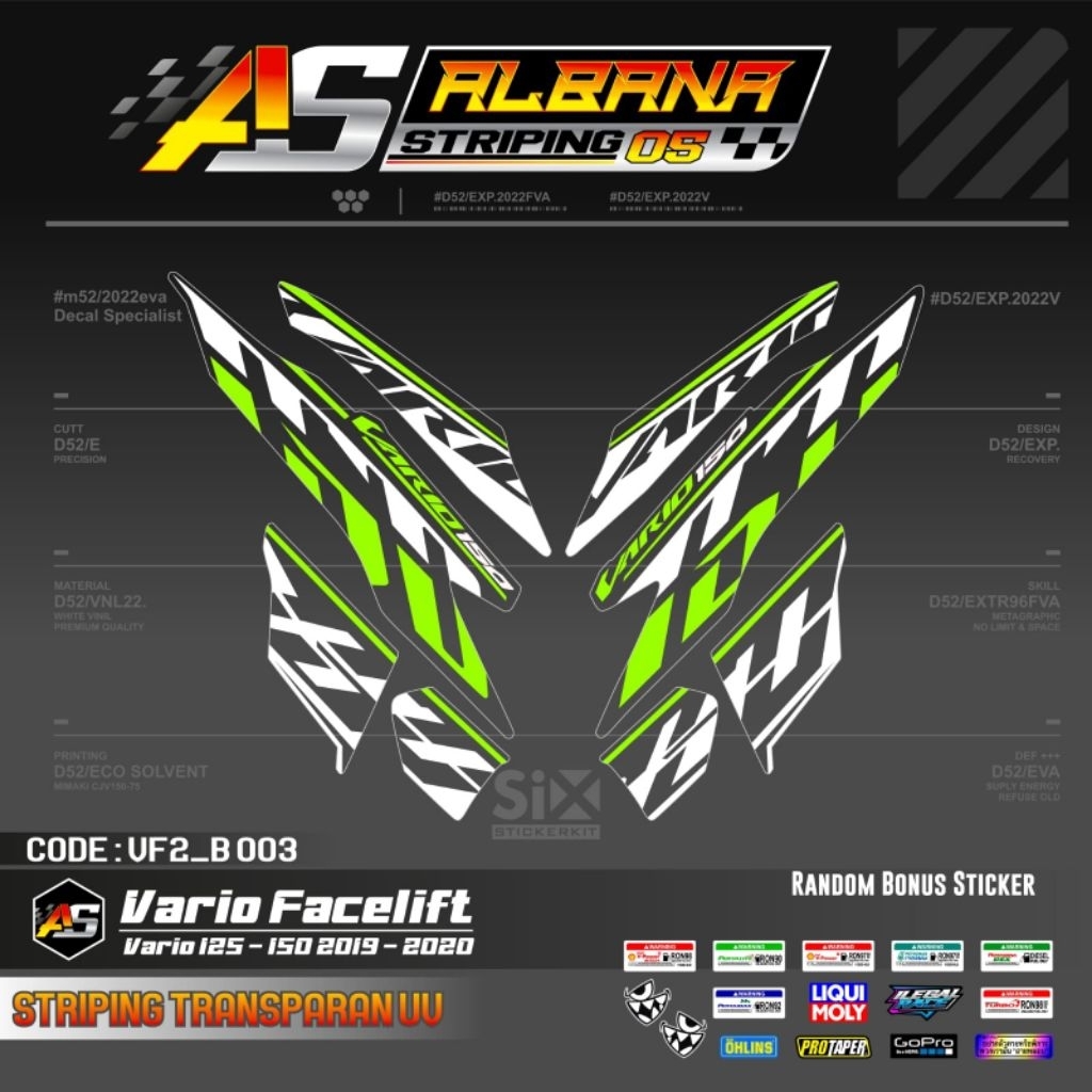 DEKAL STICKER VAREASI VARIO 125 FACELIFT STICKER VARIO 125 -150 2019-2020