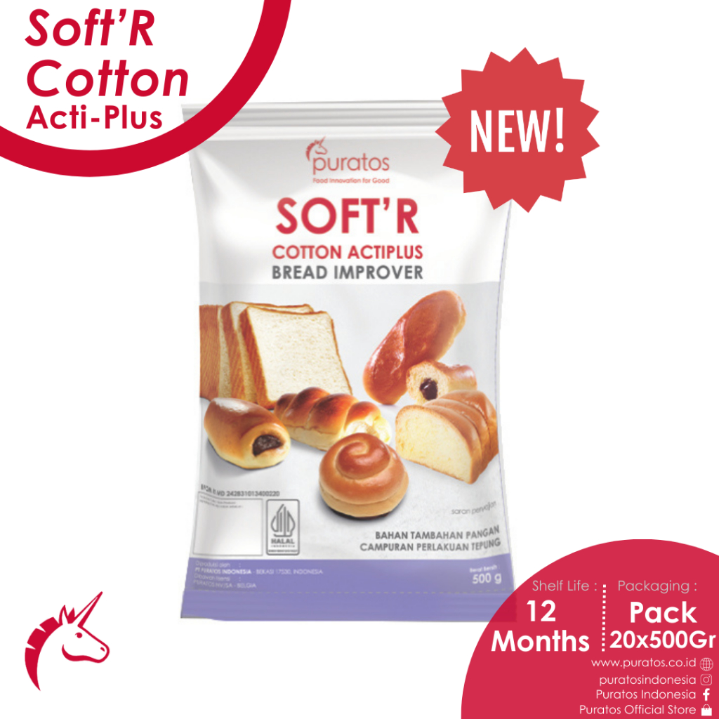 Puratos Soft'R Cotton / Pengembang Roti / Improver/ Pelembut Roti - 500 gram