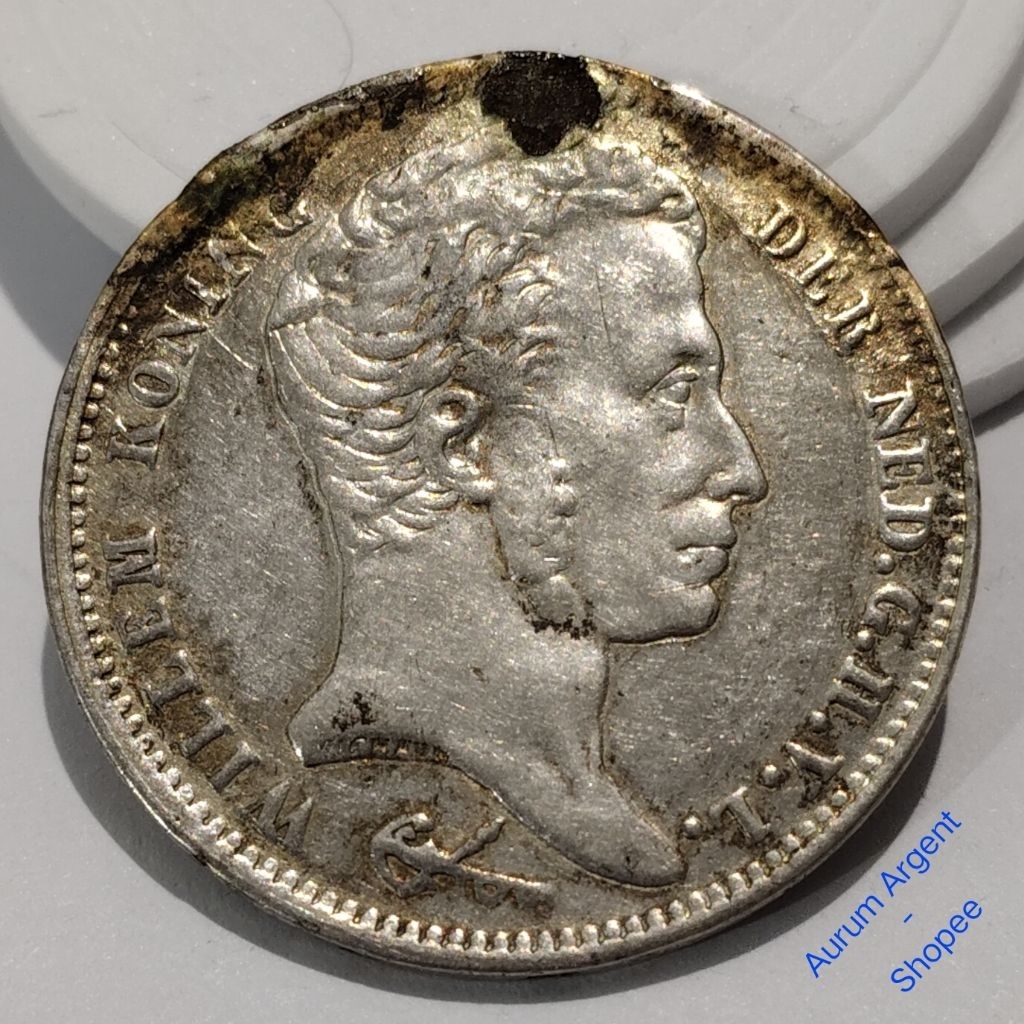 ZZ.24-- 1 PC KOIN PERAK KUNO ASLI GULDEN WILLEM I TH 1832. --  SILVER COIN --