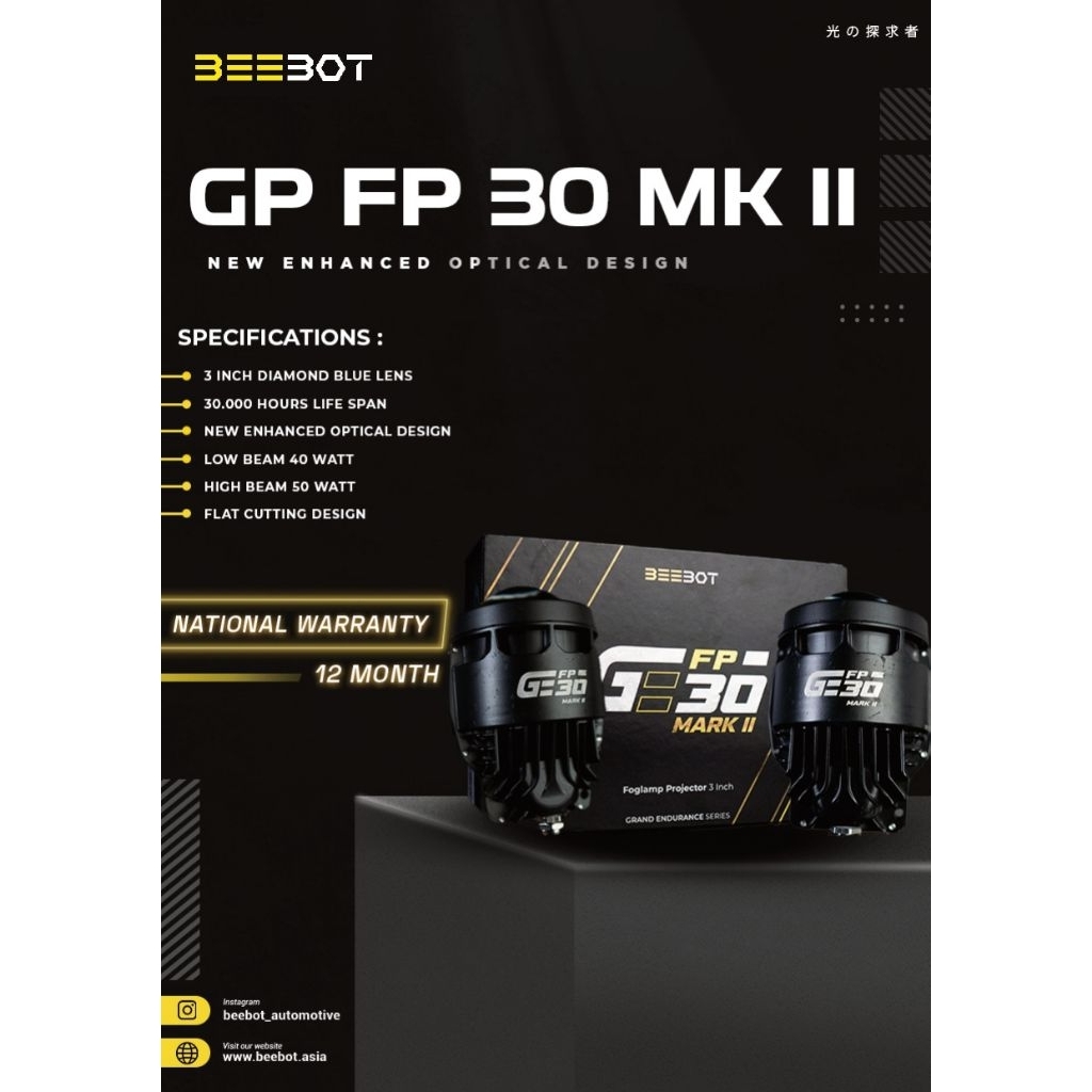 BEEBOT Foglamp 3inch GE FP30 MK II