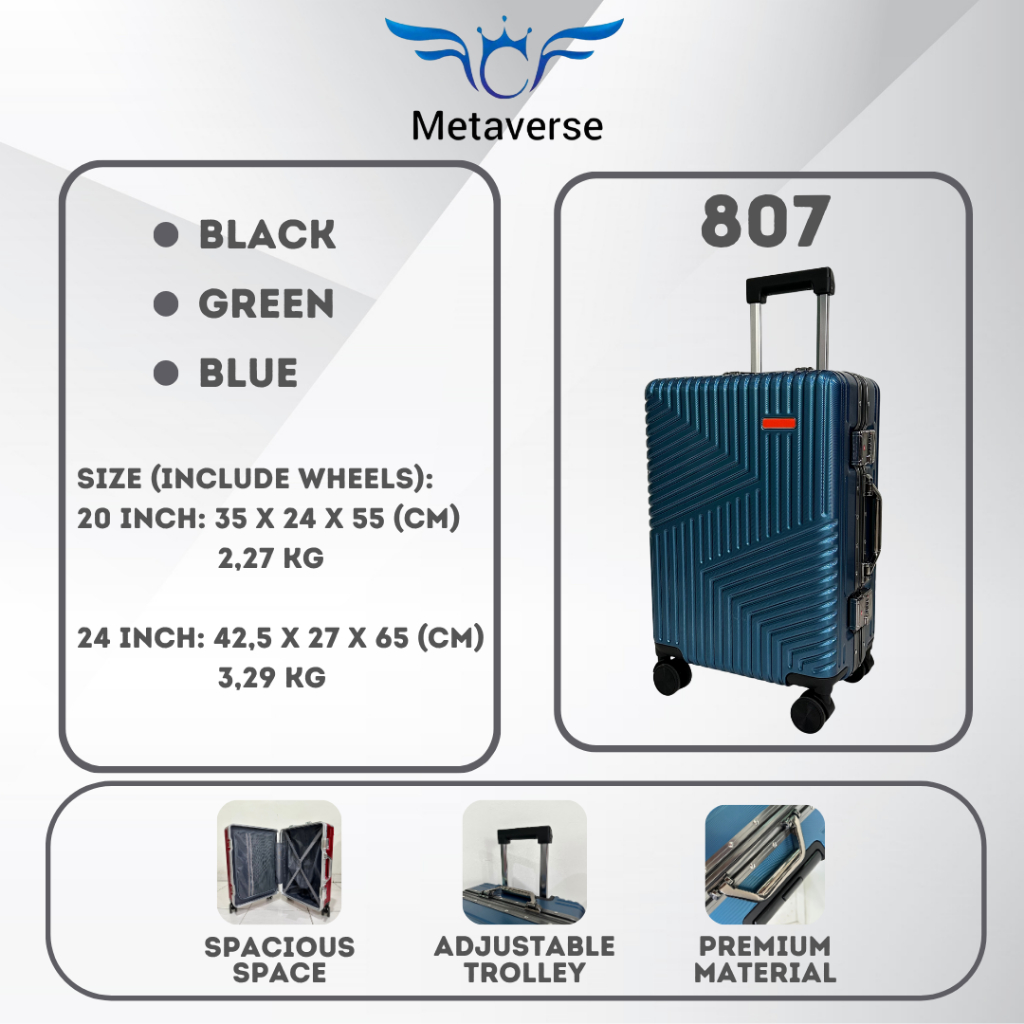 Koper 807 20" inch / 24" Inch Kabin Bagasi Ringan ABS