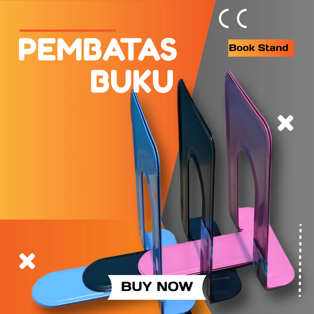 PEMBATAS BUKU/BOOK END/BOOK STAND BESI