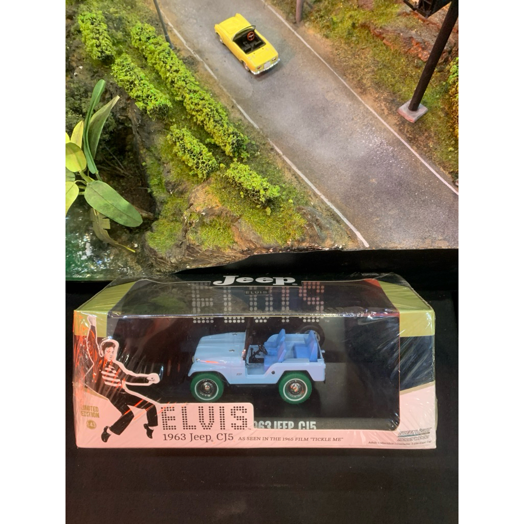 Greenlight 1:43 1963 JEEP CJ5 ELVIS BLUE GREENMACHINE