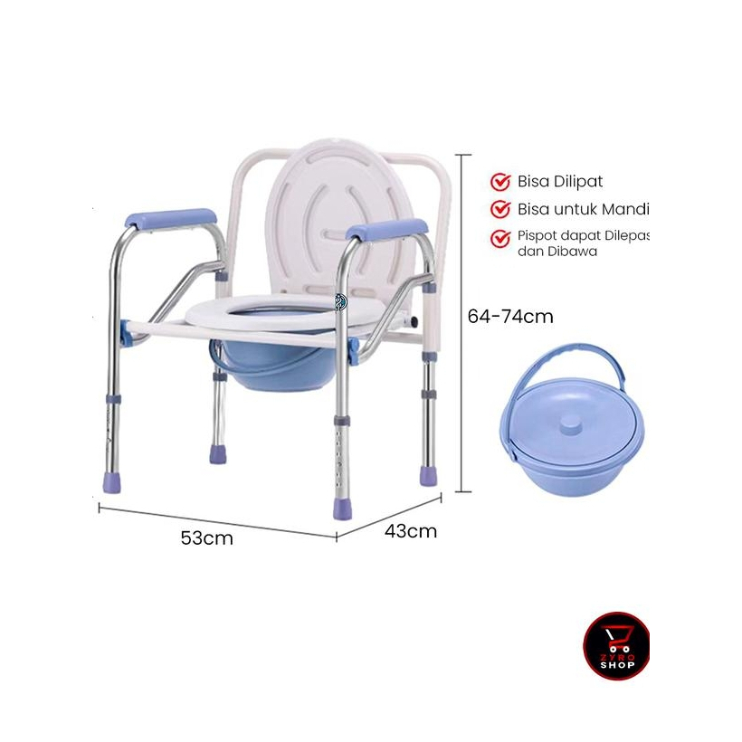 Kursi BAB Lokal / Kursi BAB Lipat Kursi Toilet Lansia Kursi Pispot