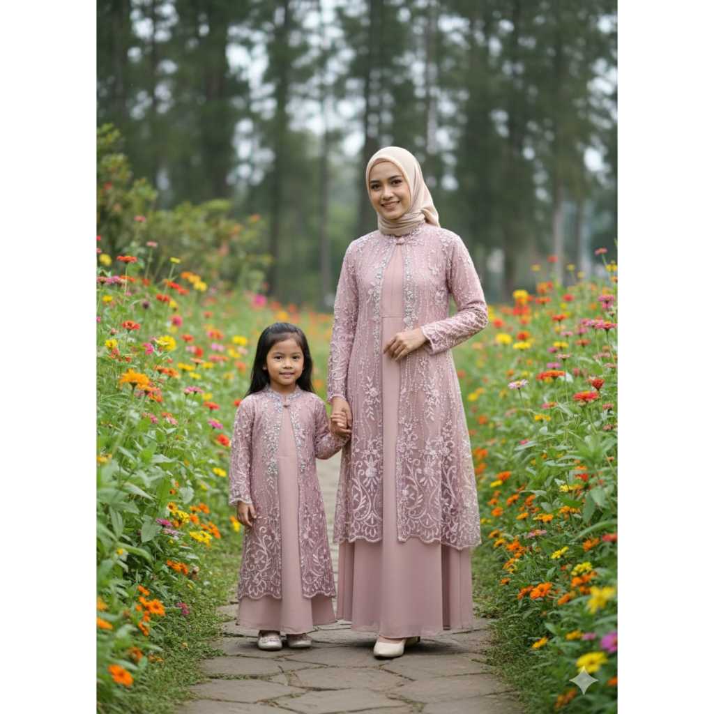 gamis pesta couple ibu anak terlaris super cantik mewah gamis lebaran elegan gamis kondangan