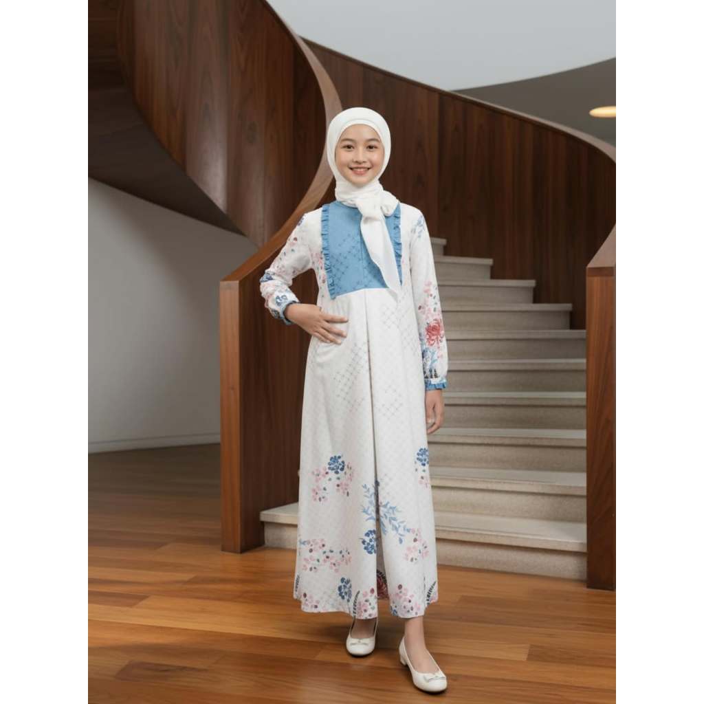 Zoya Garut - Zoya Moana Dress Girl - Gamis Muslimah Anak Perempuan - Bahan Poly Airflow