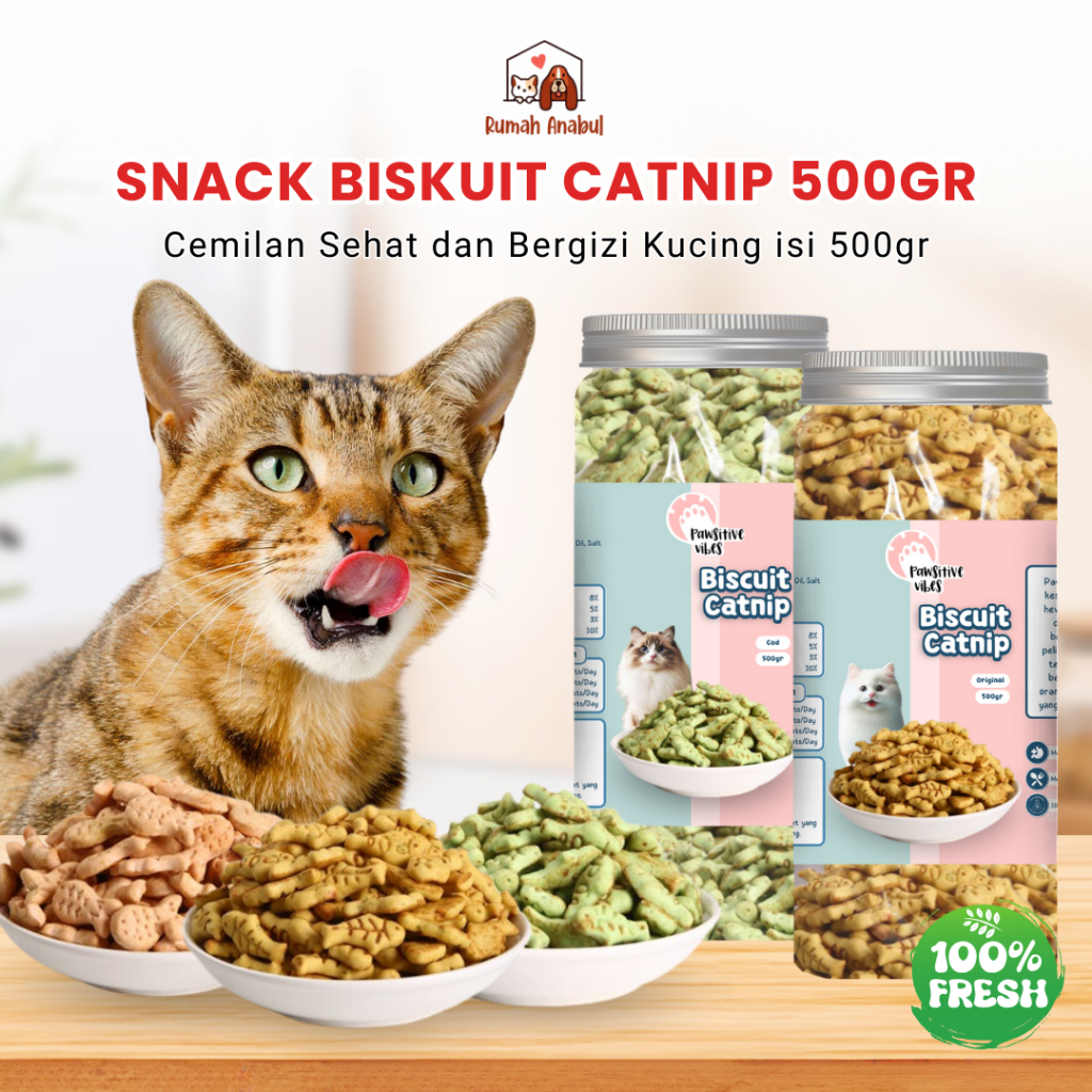[GROSIR] Cemilan Kucing 500gr Murah - Biskuit Kucing - Snack Kering Kucing - Cat Food - Cemilan Seha