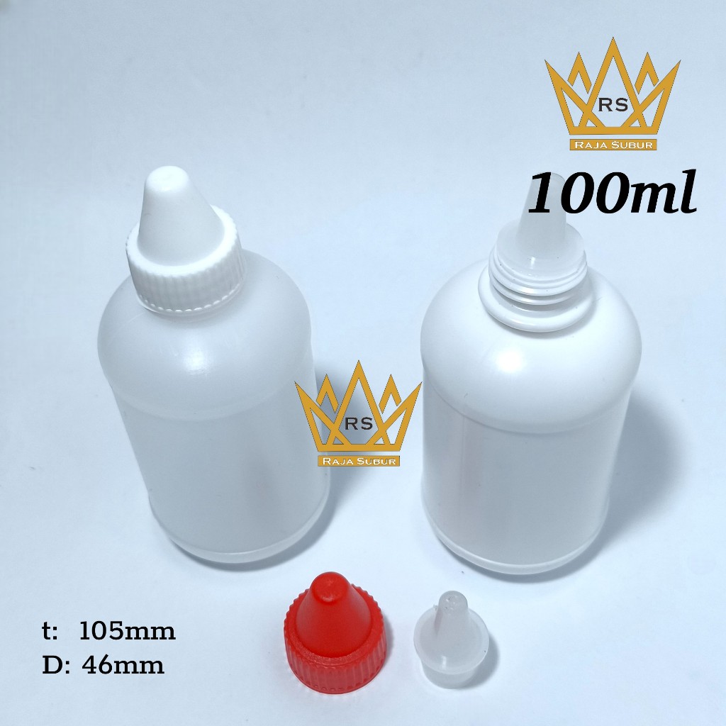 CC botol tetes 100 ml BOLONG LANCIP plastik putih natural 100ml bening HPDE HD