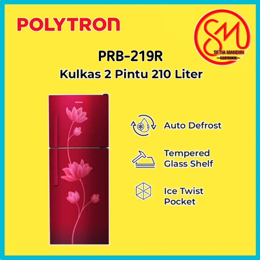 Kulkas 2 Pintu Polytron 210 Liter PRB-219B/R I PRB-217B/R