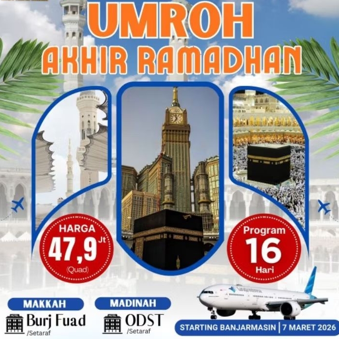 paket dp keberangkatan dan perlengkapan pakaian umroh