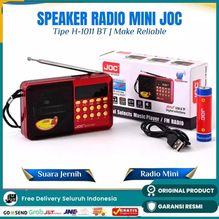RADIO MINI SPEAKER BLUETOOTH JOC H-1011BT RADIO PORTABLE SPEAKER BLUETOOTH RADIO DIGITAL FM/SD/USB