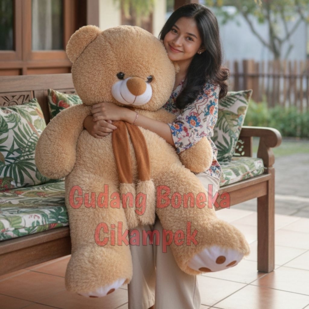 Boneka Beruang Teddy Bear Syal Telapak Jumbo