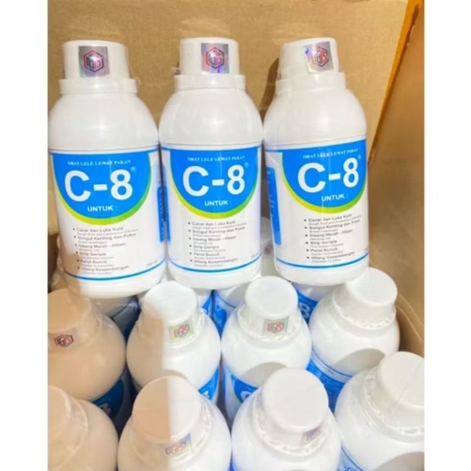 C-8 250ml obat cacar ikan lele penghilang parasit & bakteri penambah nafsu makan ikan