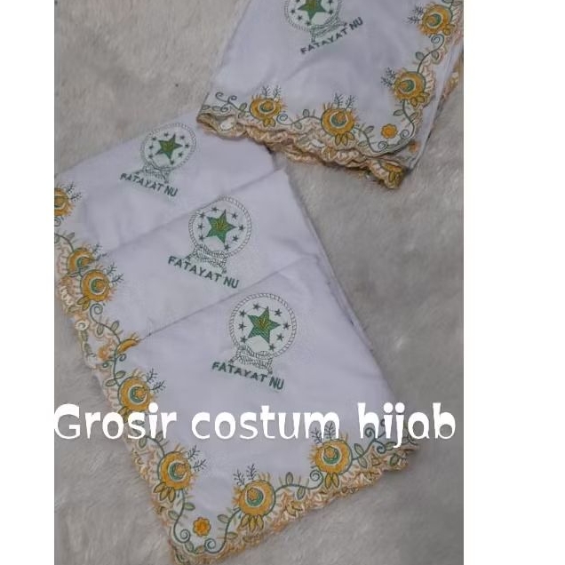 Hijab/jilbab/kerudung segi empat Fatayat modern logo bordir komputer rapi JUMBO/120x120cm
