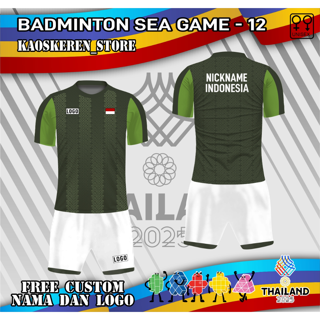 Jersey setelan badminton indonesia seagames thailand 2025 baju bulutangkis kaos badminton timnas ind