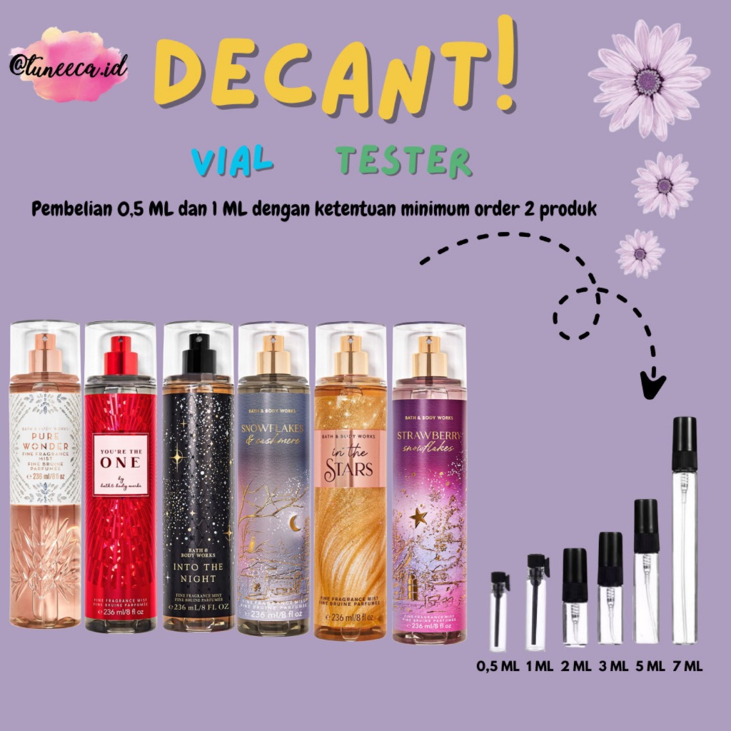 Decant Bath & Body Work (Share in Bottle) – You're the One , Into the Night , In the Star , Pure Won