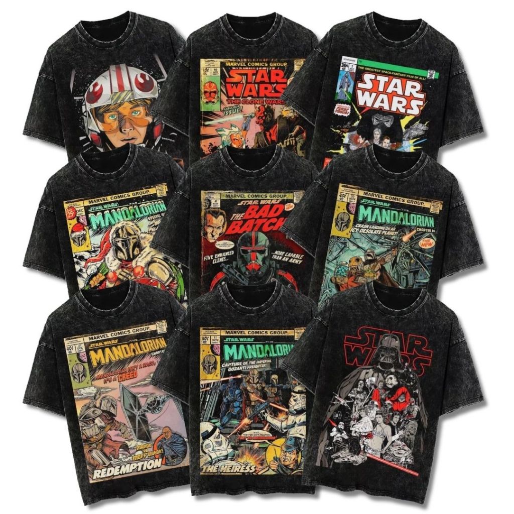 Psycho Crucify "Star Wars The Clone Wars" Oversized T-Shirt | Stone Wash | Kaos Star Wars | Kaos | K