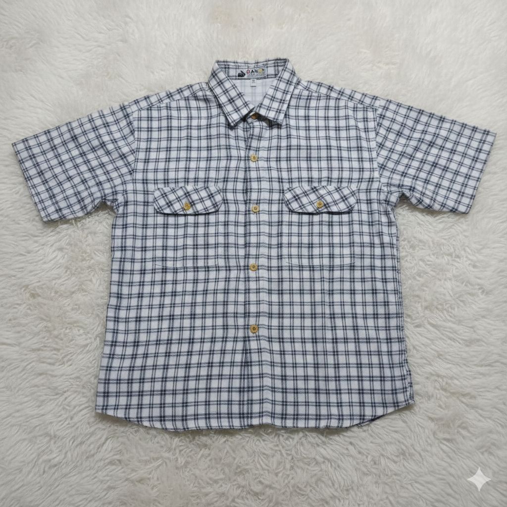 kemeja anak laki laki motif kotak size 9,10 tahun