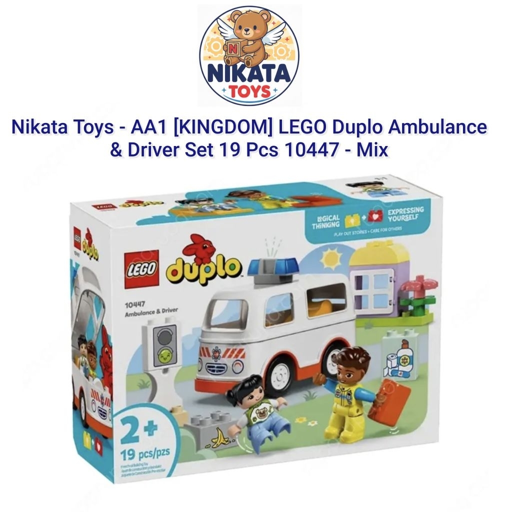 Nikata Toys - AA1 [KINGDOM] LEGO Duplo Ambulance & Driver Set 19 Pcs 10447 - Mix