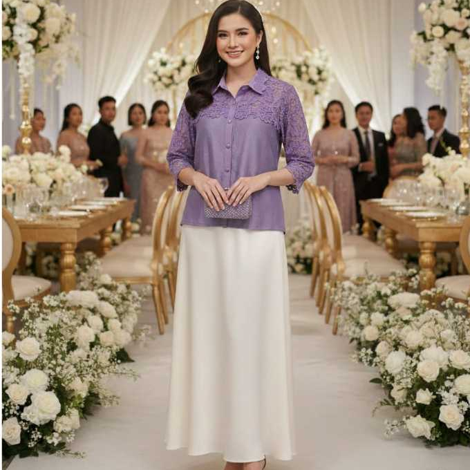 D 202578 blouse blus brukat mote wanita katun  terbaru kekinian murah atasan cewe lengan panjang jum