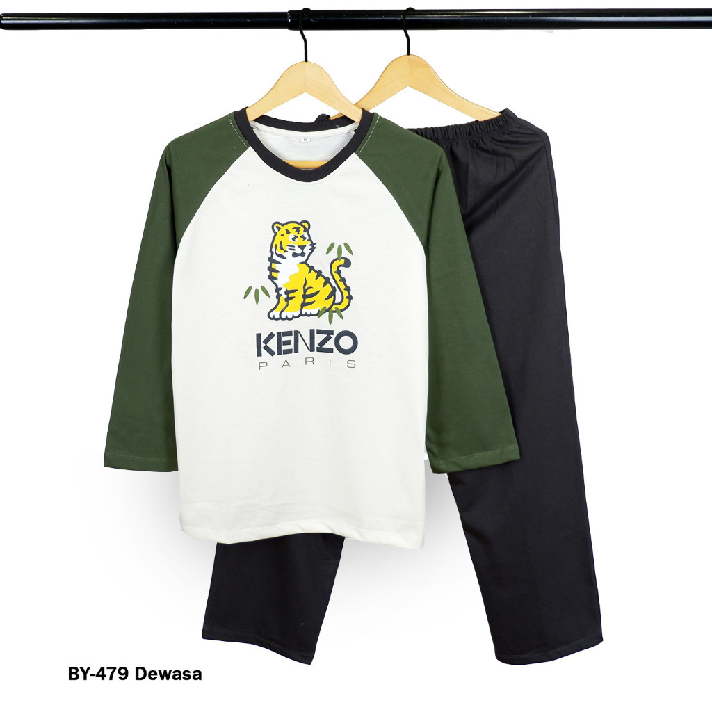 Baju tidur laki remaja/dewasa lengan panjang celana panjang bahan kaos premium enak dan adem