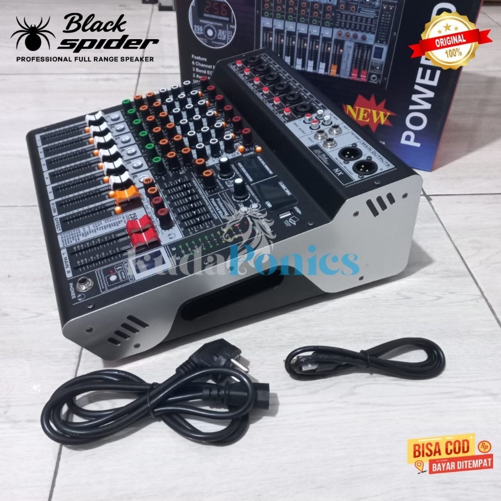 Power Mixer Black Spider NX 6 - Audio Mixer 6 Channel NX-6 Original