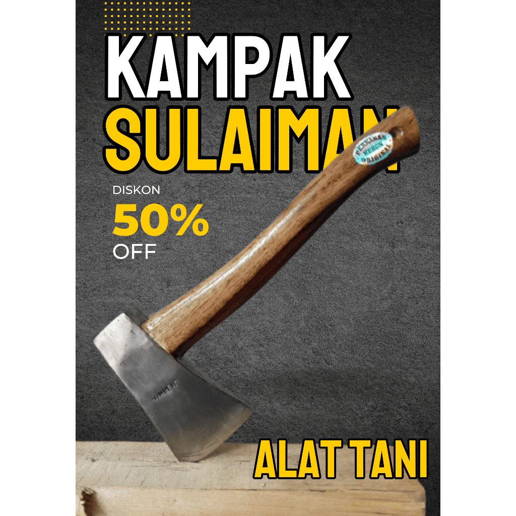 Kampak Sulaiman Baja Per9 Original Tebas Kayu Cacah Tulang Dan Babad Kayu Anti Gompal