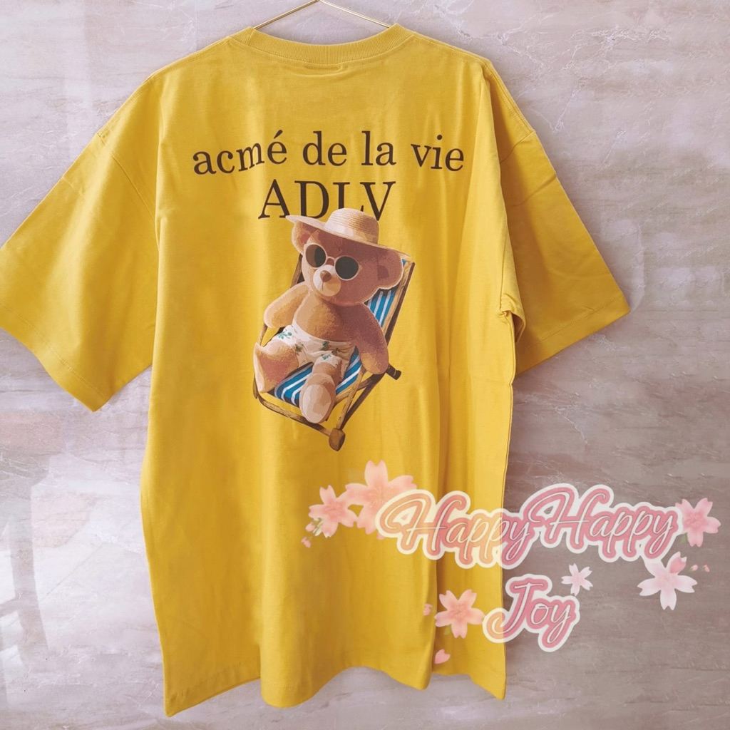100% ORIGINAL ADLV BEACH BEAR T-SHIRT MUSTARD