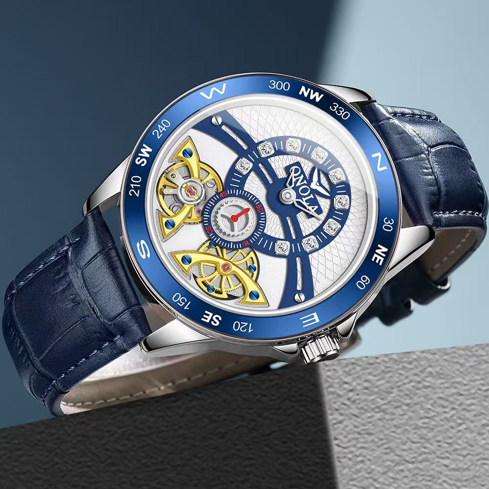 ONOLA New Fashionable Hollow Mechanical Men's Watch Fully Automatic Tourbillon