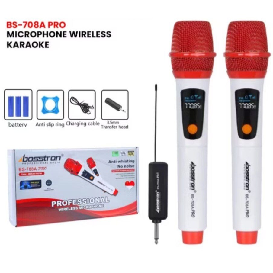 Mic BOSSTRON/Microphone Karaoke Mik Mikrofon Bluetooth